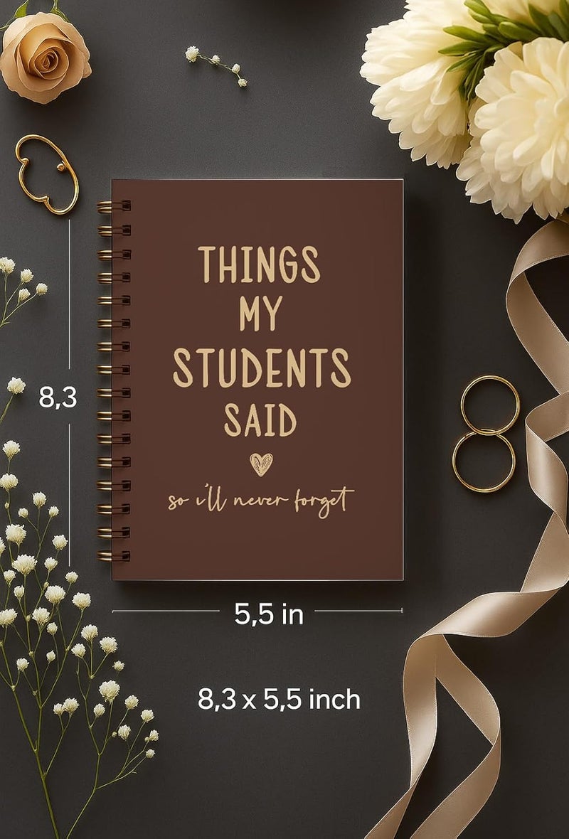 bitCNY Teacher Gift Spiral Notebook Chocolate Brown, Thank You Gift for Teacher, Teacher Appreciation Gifts, Teacher Notebooks for School Supplies, Home & Office, Spiral Bound 5.5x8.5 - Image 2